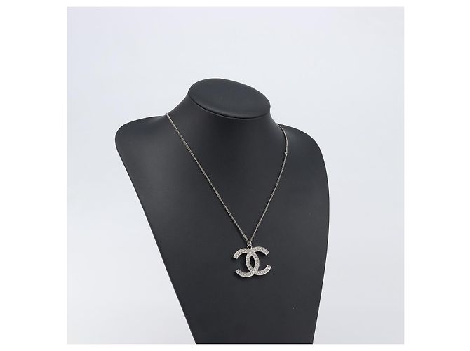 Collana CHANEL COCO Mark Stone metallo Silver CC Auth yk20721M Argento - vista 17