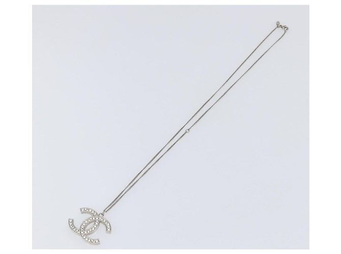 Collana CHANEL COCO Mark Stone metallo Silver CC Auth yk20721M Argento - vista 2