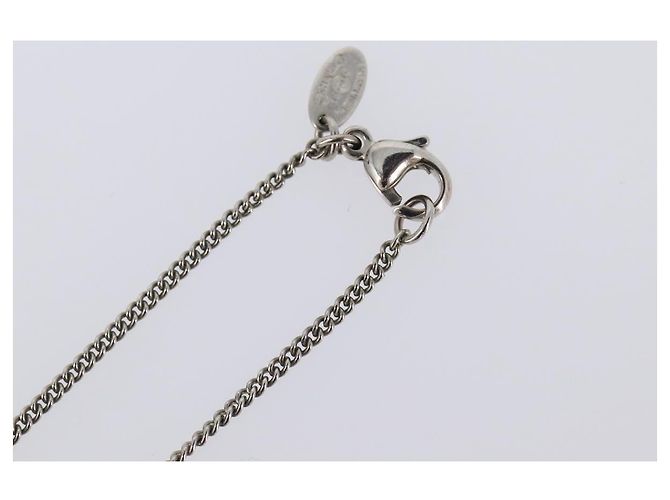 Collana CHANEL COCO Mark Stone metallo Silver CC Auth yk20721M Argento - vista 8
