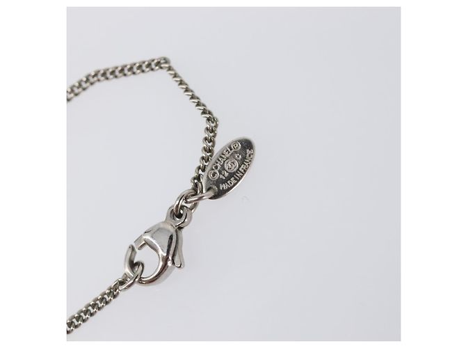 Collana CHANEL COCO Mark Stone metallo Silver CC Auth yk20721M Argento - vista 9