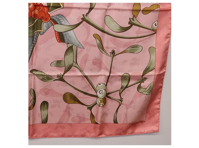 Hermès Foulard HERMES Carre90 Seta Rosa Verde Auth 192370M - vista 10