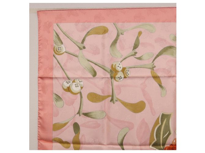 Hermès Foulard HERMES Carre90 Seta Rosa Verde Auth 192370M - vista 14