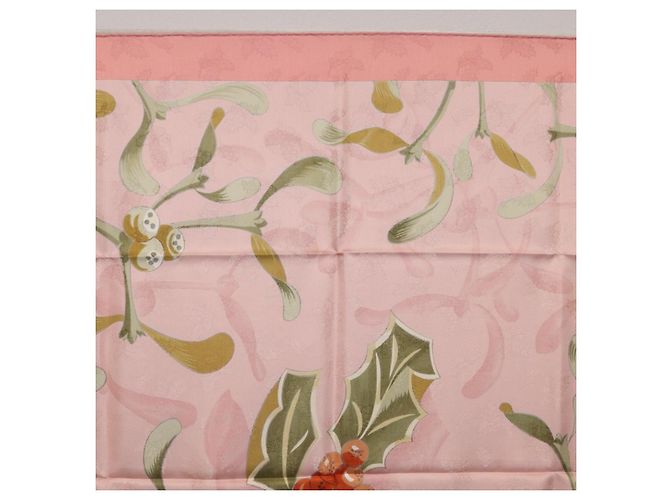 Hermès Foulard HERMES Carre90 Seta Rosa Verde Auth 192370M - vista 15