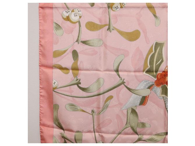 Hermès Foulard HERMES Carre90 Seta Rosa Verde Auth 192370M - vista 17
