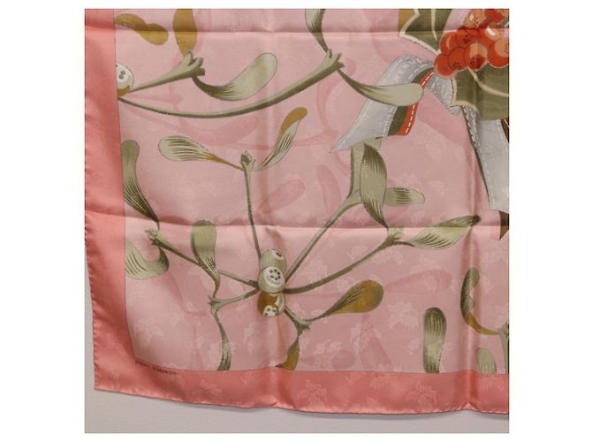 Hermès Foulard HERMES Carre90 Seta Rosa Verde Auth 192370M - vista 20