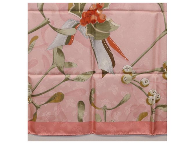 Hermès Foulard HERMES Carre90 Seta Rosa Verde Auth 192370M - vista 21