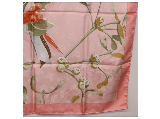 Hermès Foulard HERMES Carre90 Seta Rosa Verde Auth 192370M - vista 22