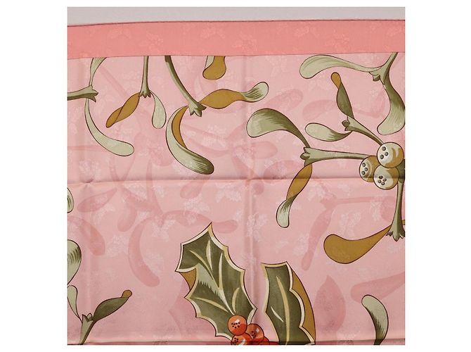 Hermès Foulard HERMES Carre90 Seta Rosa Verde Auth 192370M - vista 3