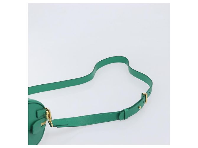 Saffiano Borsa a mano PRADA in pelle Safiano 2way Verde Oro Auth 198602SAV D'oro - vista 15
