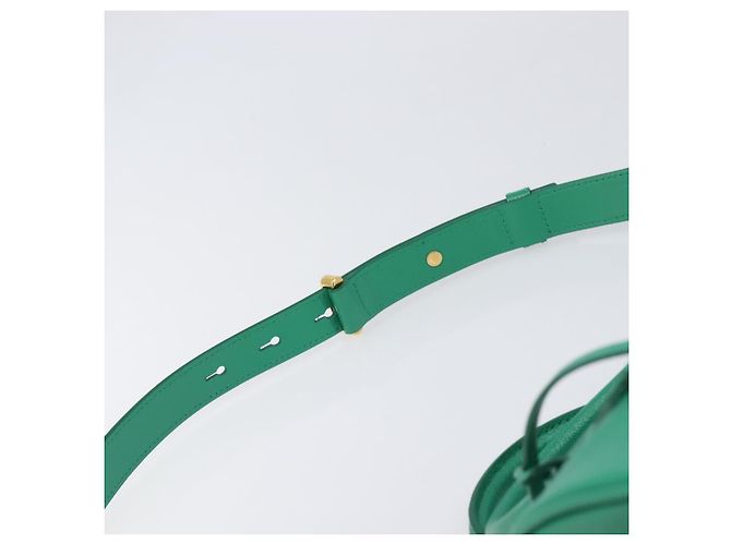 Saffiano Borsa a mano PRADA in pelle Safiano 2way Verde Oro Auth 198602SAV D'oro - vista 16