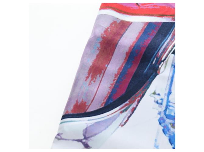 Sciarpa CHANEL COCO Silk Purple CC Auth 196740V Porpora - vista 5