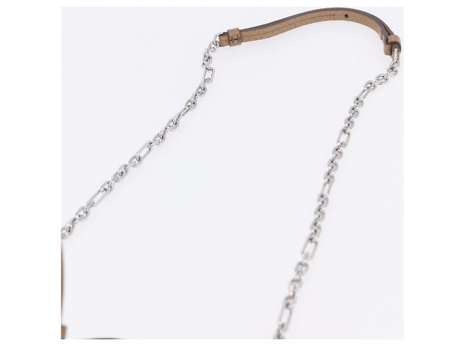 Maison Martin Margiela Maison Margiela Borsa a tracolla con catena in pelle 2way Beige Silver Auth am12335M Argento - vista 15
