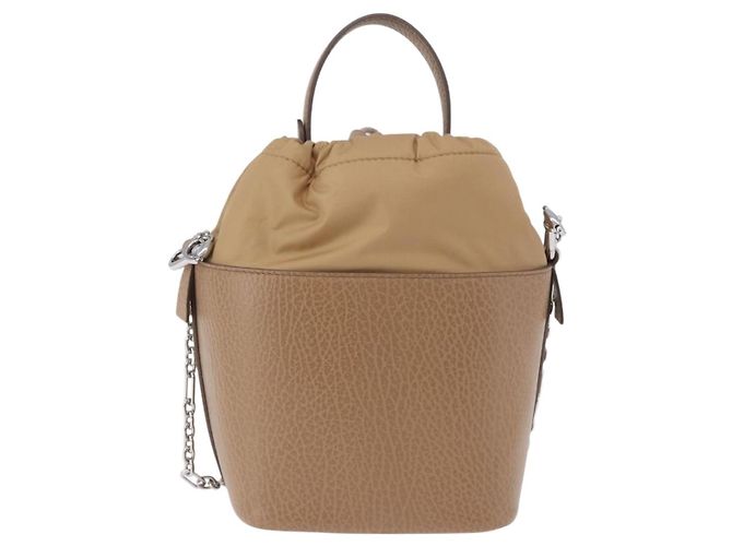 Maison Martin Margiela Maison Margiela Borsa a tracolla con catena in pelle 2way Beige Silver Auth am12335M Argento - vista 2