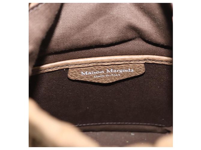 Maison Martin Margiela Maison Margiela Borsa a tracolla con catena in pelle 2way Beige Silver Auth am12335M Argento - vista 21