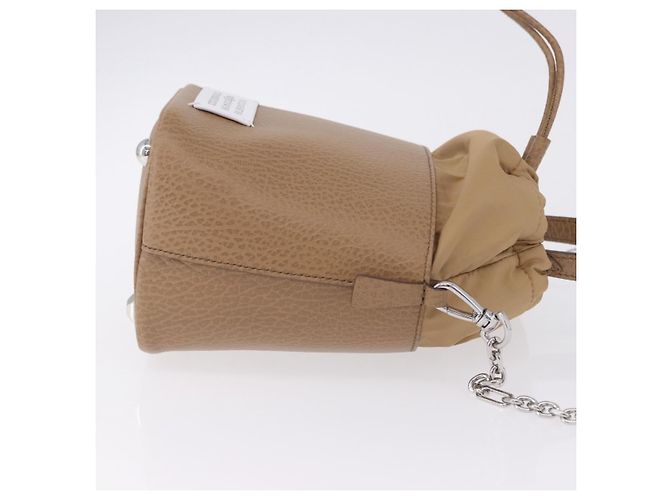Maison Martin Margiela Maison Margiela Borsa a tracolla con catena in pelle 2way Beige Silver Auth am12335M Argento - vista 3