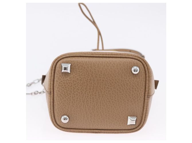 Maison Martin Margiela Maison Margiela Borsa a tracolla con catena in pelle 2way Beige Silver Auth am12335M Argento - vista 5
