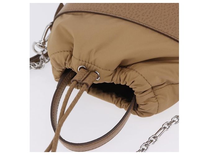 Maison Martin Margiela Maison Margiela Borsa a tracolla con catena in pelle 2way Beige Silver Auth am12335M Argento - vista 6