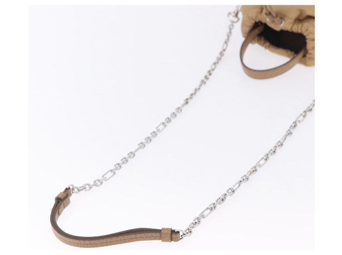 Maison Martin Margiela Maison Margiela Borsa a tracolla con catena in pelle 2way Beige Silver Auth am12335M Argento - vista 8