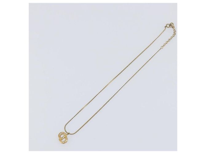 Collana Christian Dior metallo Gold Tone Auth 193456 - vista 2