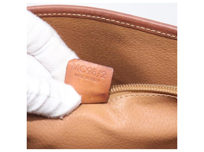Céline Borsa a Mano CELINE Macadam PVC Pelle Marrone Tono Oro Auth ep15677 - vista 12