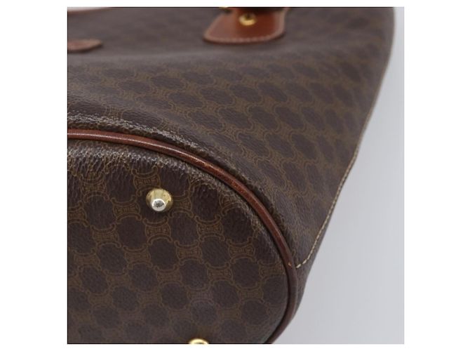 Céline Borsa a Mano CELINE Macadam PVC Pelle Marrone Tono Oro Auth ep15677 - vista 14