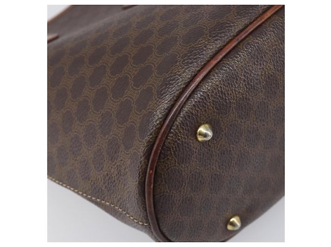 Céline Borsa a Mano CELINE Macadam PVC Pelle Marrone Tono Oro Auth ep15677 - vista 15
