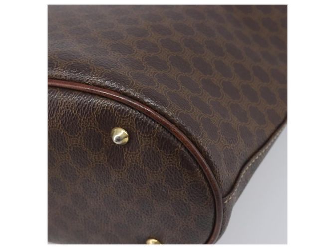 Céline Borsa a Mano CELINE Macadam PVC Pelle Marrone Tono Oro Auth ep15677 - vista 16