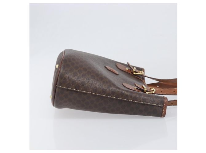 Céline Borsa a Mano CELINE Macadam PVC Pelle Marrone Tono Oro Auth ep15677 - vista 3
