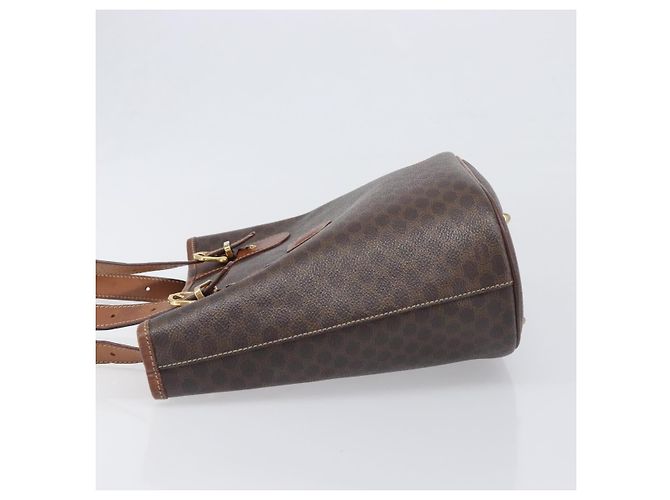 Céline Borsa a Mano CELINE Macadam PVC Pelle Marrone Tono Oro Auth ep15677 - vista 4