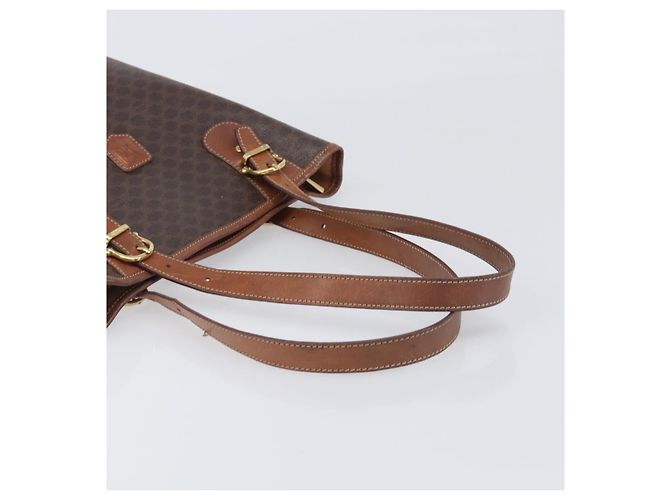 Céline Borsa a Mano CELINE Macadam PVC Pelle Marrone Tono Oro Auth ep15677 - vista 7