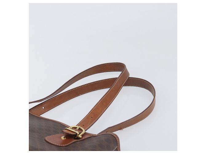 Céline Borsa a Mano CELINE Macadam PVC Pelle Marrone Tono Oro Auth ep15677 - vista 8