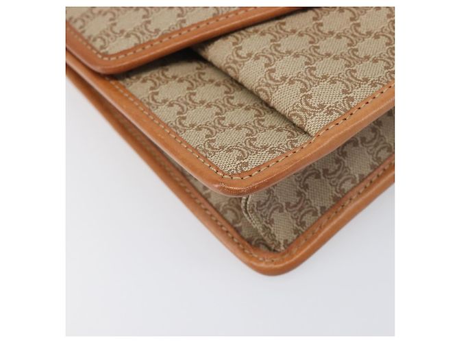 Céline Borsa a Tracolla CELINE Macadam PVC Pelle Beige Tono Oro Auth ep15726 - vista 11