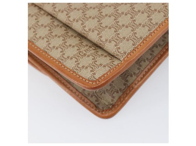 Céline Borsa a Tracolla CELINE Macadam PVC Pelle Beige Tono Oro Auth ep15726 - vista 13
