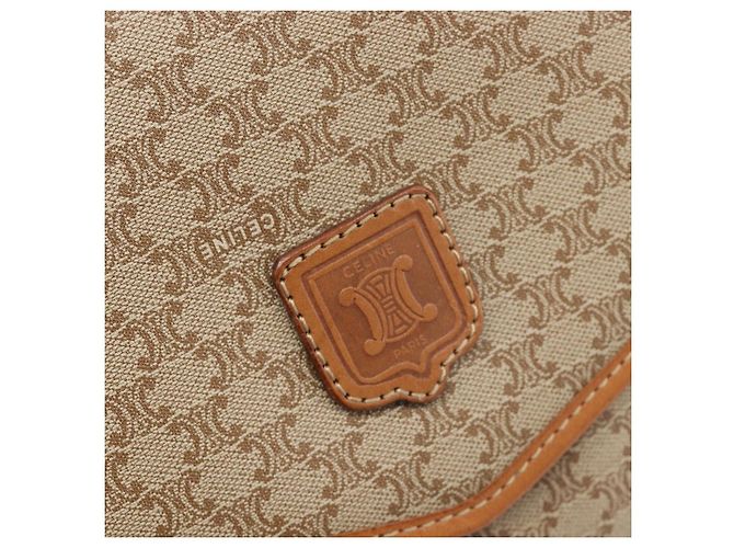 Céline Borsa a Tracolla CELINE Macadam PVC Pelle Beige Tono Oro Auth ep15726 - vista 14