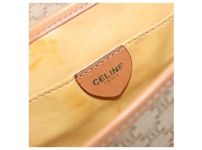 Céline Borsa a Tracolla CELINE Macadam PVC Pelle Beige Tono Oro Auth ep15726 - vista 16