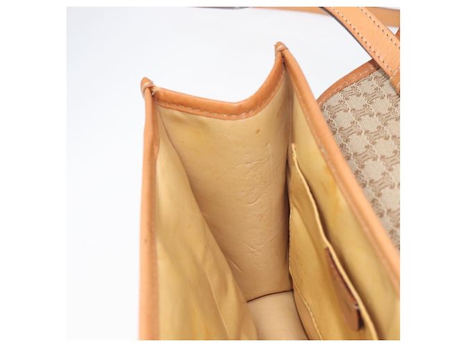 Céline Borsa a Tracolla CELINE Macadam PVC Pelle Beige Tono Oro Auth ep15726 - vista 19