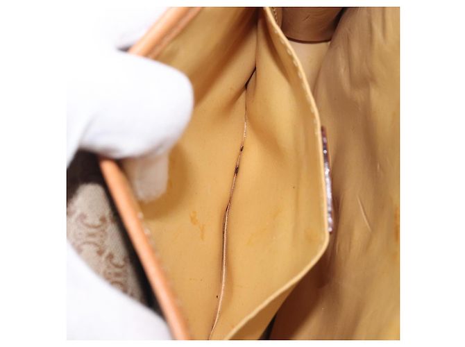 Céline Borsa a Tracolla CELINE Macadam PVC Pelle Beige Tono Oro Auth ep15726 - vista 20