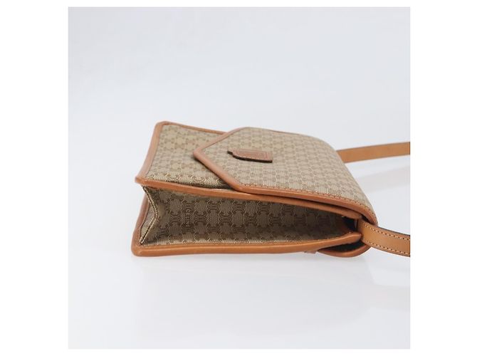 Céline Borsa a Tracolla CELINE Macadam PVC Pelle Beige Tono Oro Auth ep15726 - vista 4