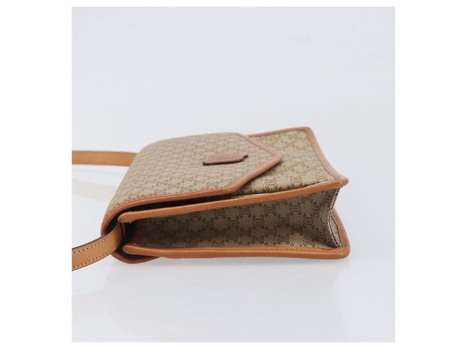 Céline Borsa a Tracolla CELINE Macadam PVC Pelle Beige Tono Oro Auth ep15726 - vista 5