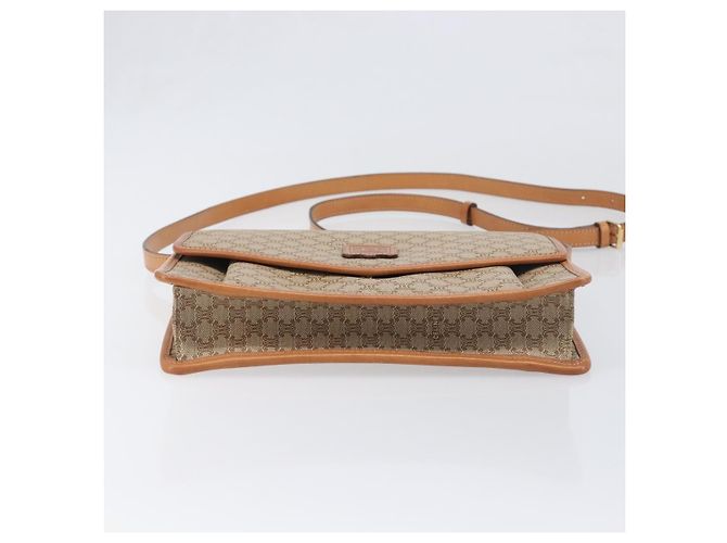 Céline Borsa a Tracolla CELINE Macadam PVC Pelle Beige Tono Oro Auth ep15726 - vista 9