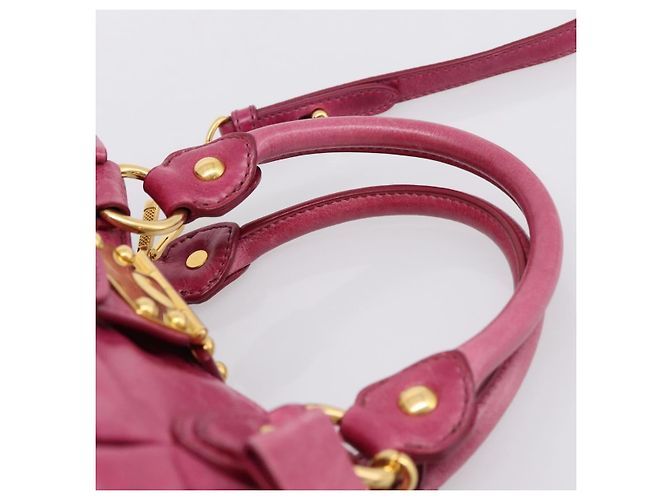 Borsa a mano Miu Miu Vitellolux 2way Pink Gold Auth 199159M Rosa D'oro - vista 14