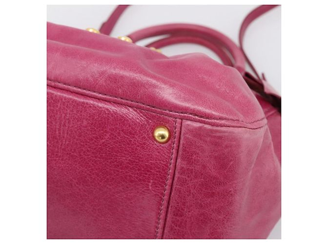 Borsa a mano Miu Miu Vitellolux 2way Pink Gold Auth 199159M Rosa D'oro - vista 15