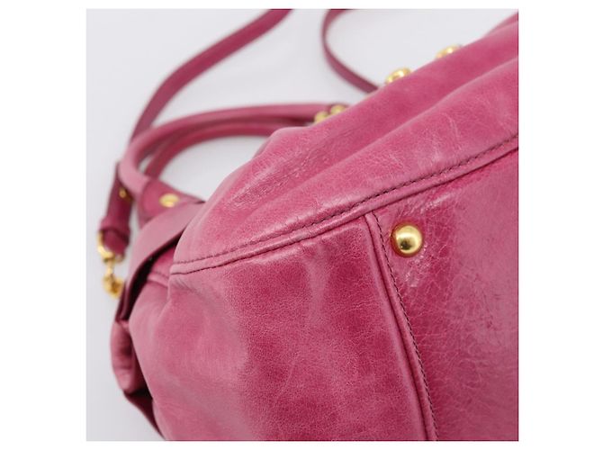 Borsa a mano Miu Miu Vitellolux 2way Pink Gold Auth 199159M Rosa D'oro - vista 16