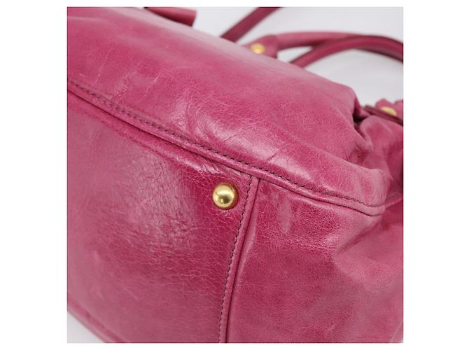 Borsa a mano Miu Miu Vitellolux 2way Pink Gold Auth 199159M Rosa D'oro - vista 17