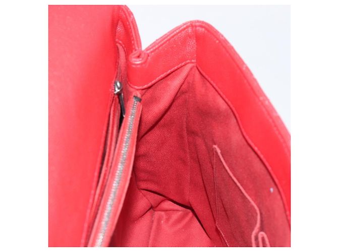 Bolsa de corrente CHANEL Matelasse Coco Handle em couro Caviar 2 vias Vermelha CC Auth 195900V Prata Vermelho - vista 23