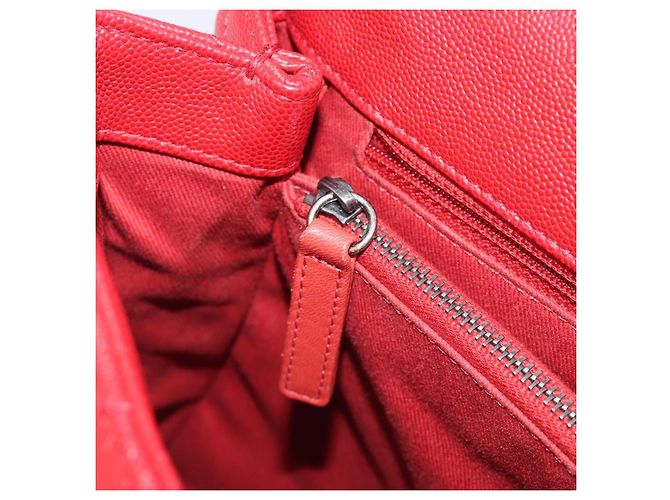 Bolsa de corrente CHANEL Matelasse Coco Handle em couro Caviar 2 vias Vermelha CC Auth 195900V Prata Vermelho - vista 25