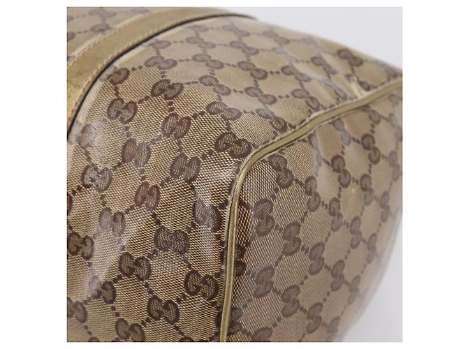 Borsa Boston GUCCI GG Crystal Coated Canvas Gold 193603 Auth 197908 D'oro - vista 10