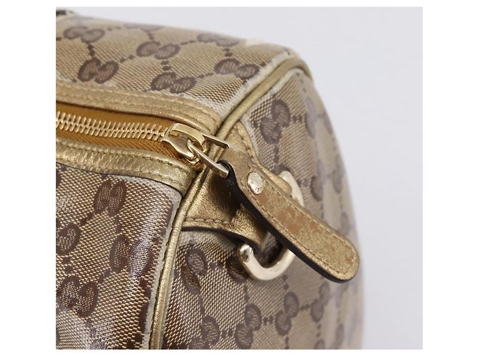 Borsa Boston GUCCI GG Crystal Coated Canvas Gold 193603 Auth 197908 D'oro - vista 14