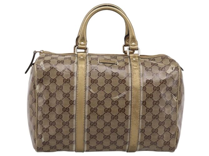 Borsa Boston GUCCI GG Crystal Coated Canvas Gold 193603 Auth 197908 D'oro - vista 2