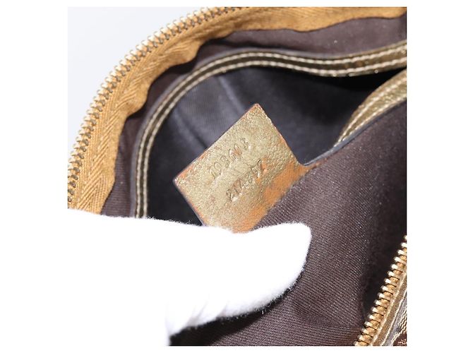 Borsa Boston GUCCI GG Crystal Coated Canvas Gold 193603 Auth 197908 D'oro - vista 20
